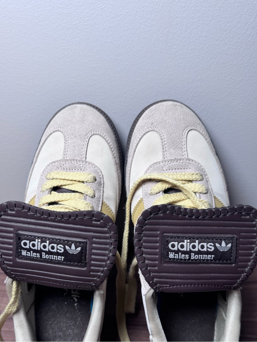 Wales Bonner Men’s Cream & Yellow Low-Top Sneakers - Picture 4 of 6
